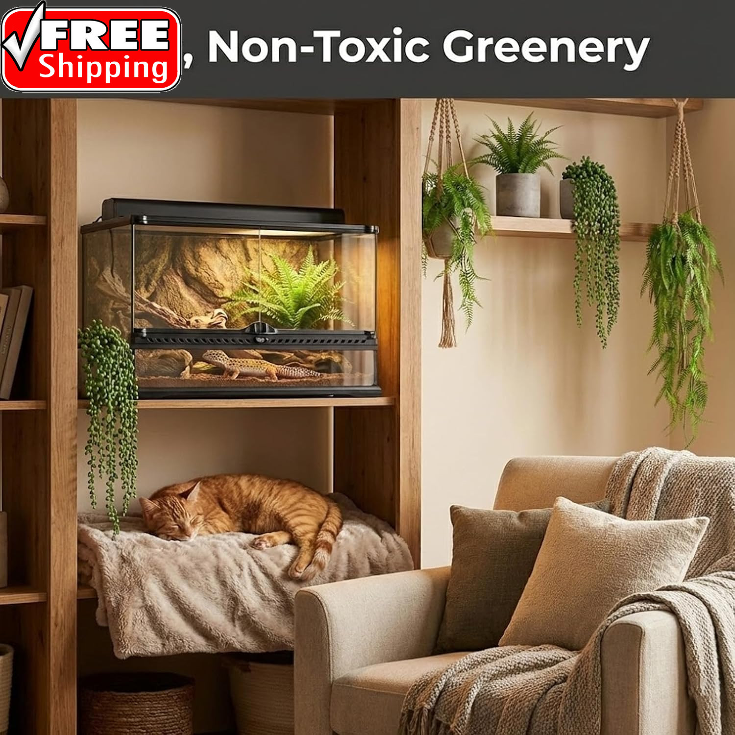 4 Pcs Artificial Hanging Plants with Pots – Realistic Fake Eucalyptus & Ivy Vine