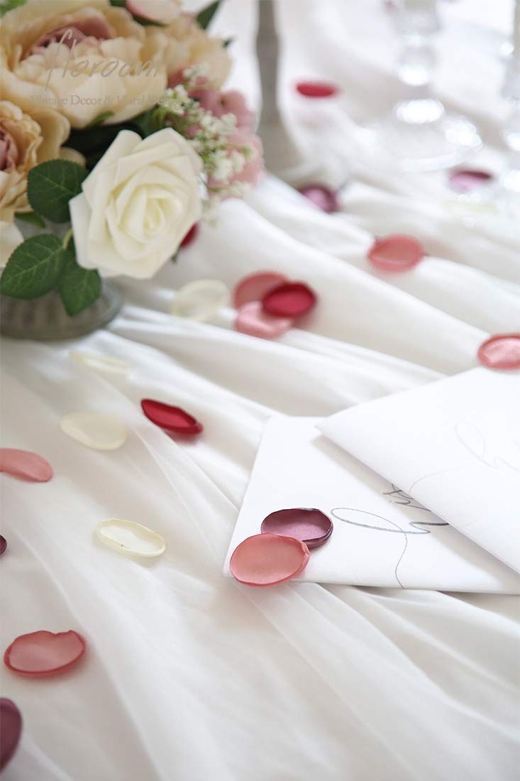 300pcs Rose Petals Elegant Maroon Faux Silk Flower Petals for Wedding Flower …