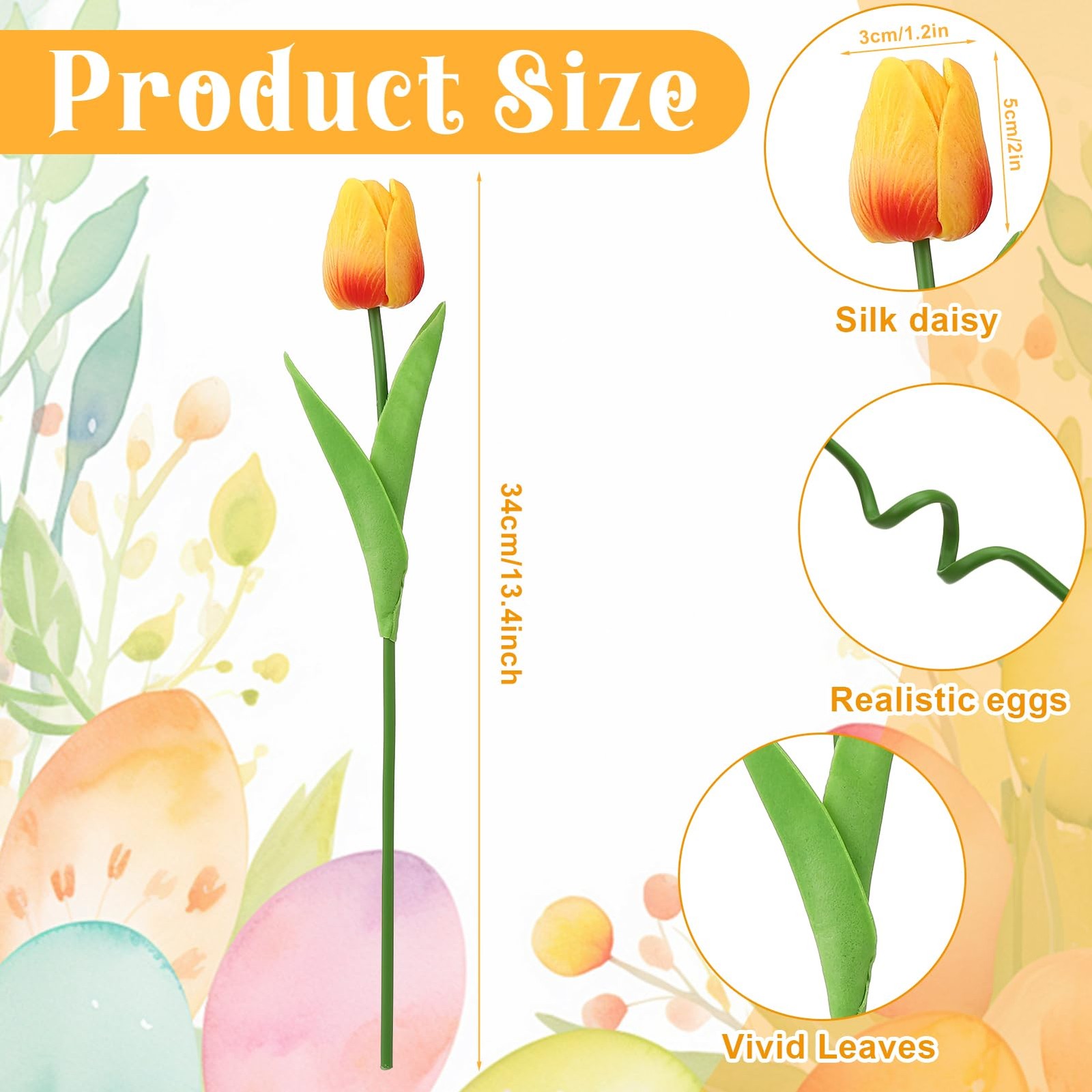 48 PCS Artificial Tulips Bouquet PU Real Touch Mixed Color Spring Party Decor