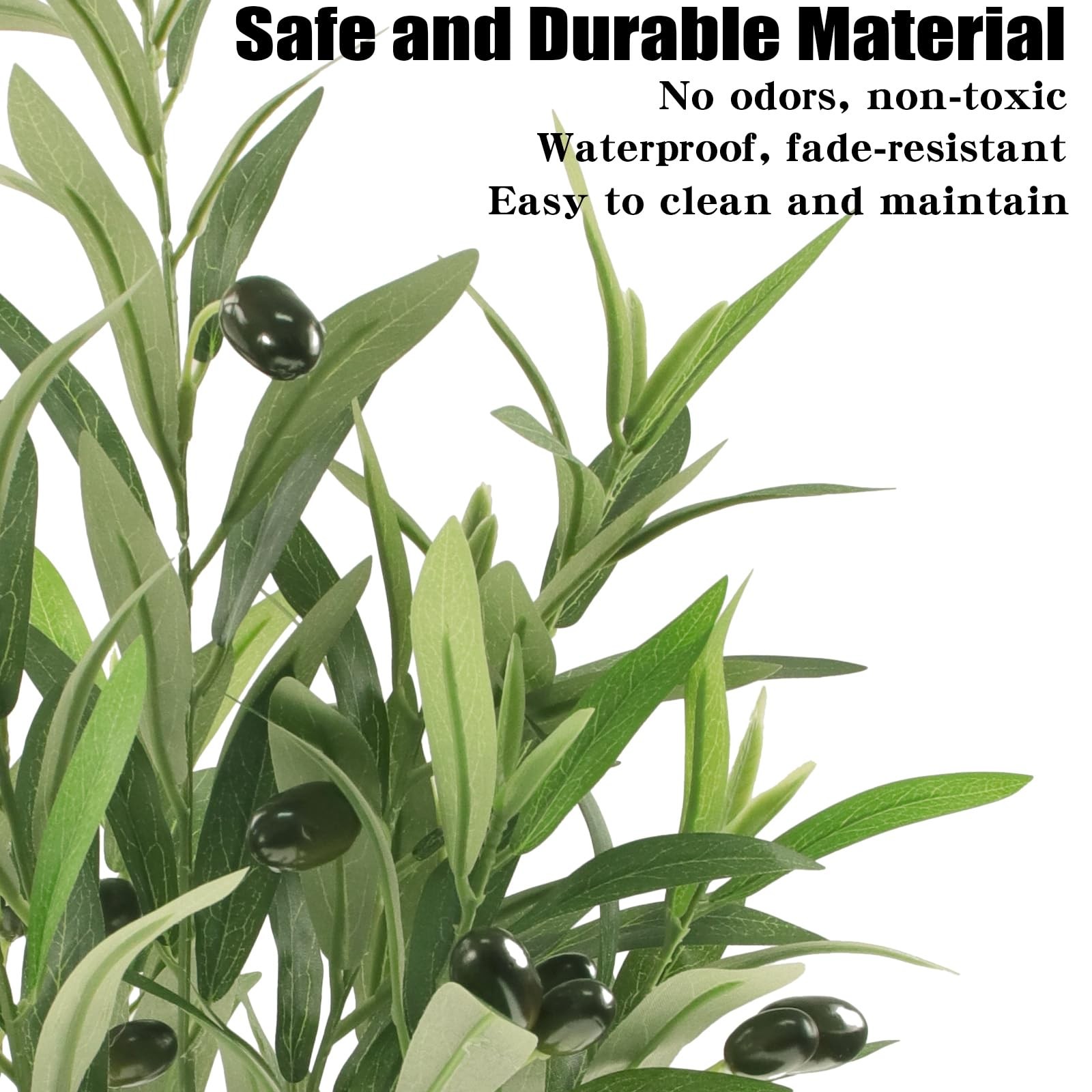 4 Pcs Artificial Olive Branches for Vase, 20″ Fake Greenery Olive Stems Faux …