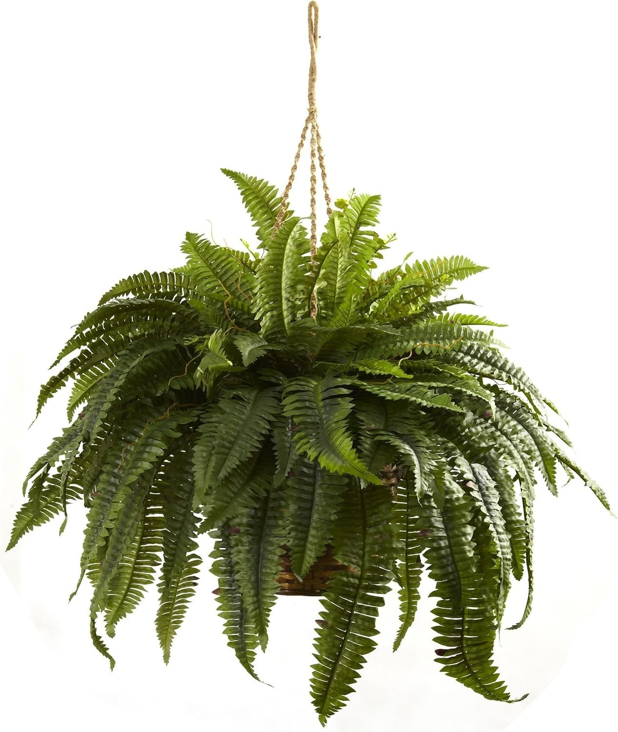 36 in. Giant Boston Fern – Luxurious Faux Hanging Plant for Effortless Decor