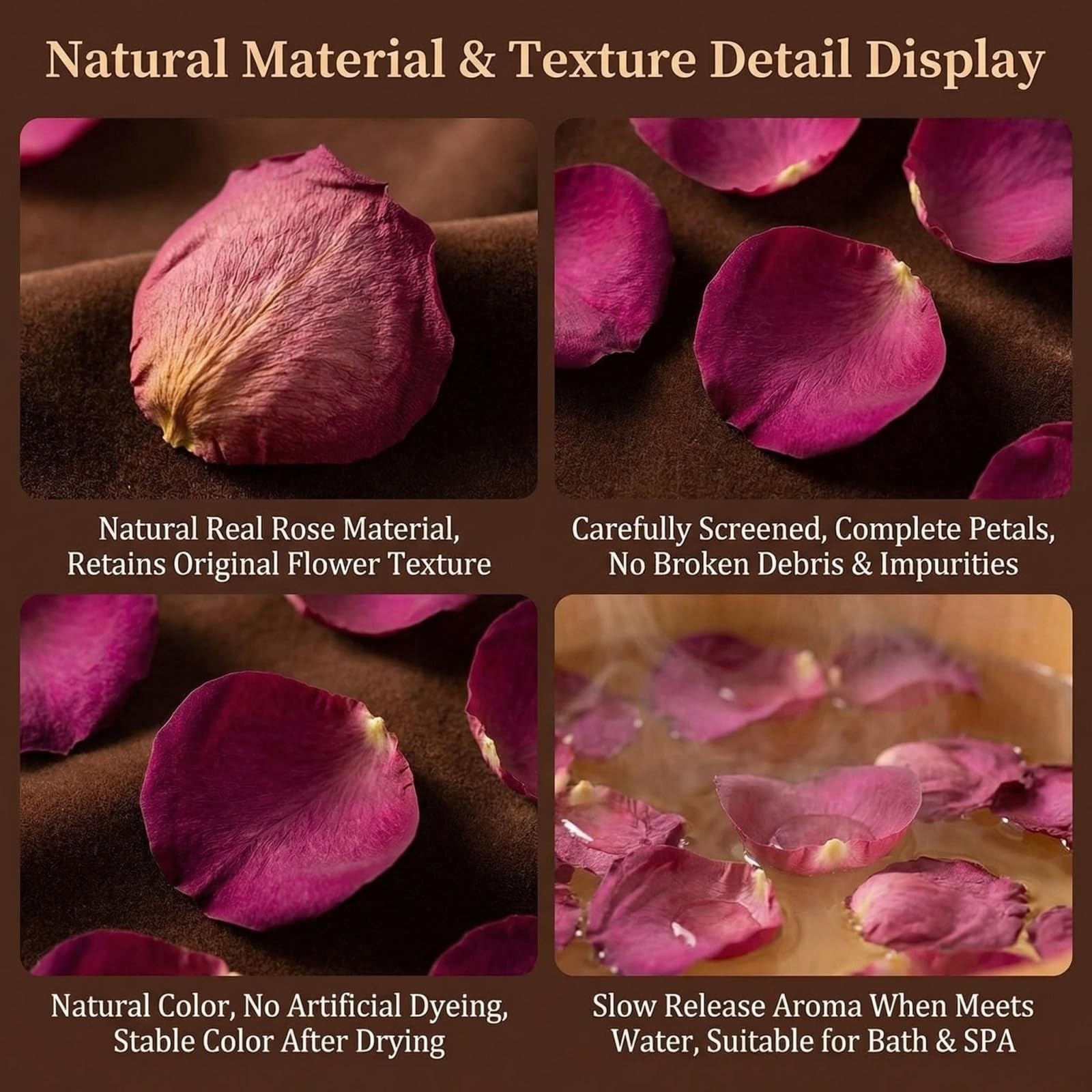 100G Natural Real Red Rose Flower Petals Foot Body Bath SPA Wedding Party