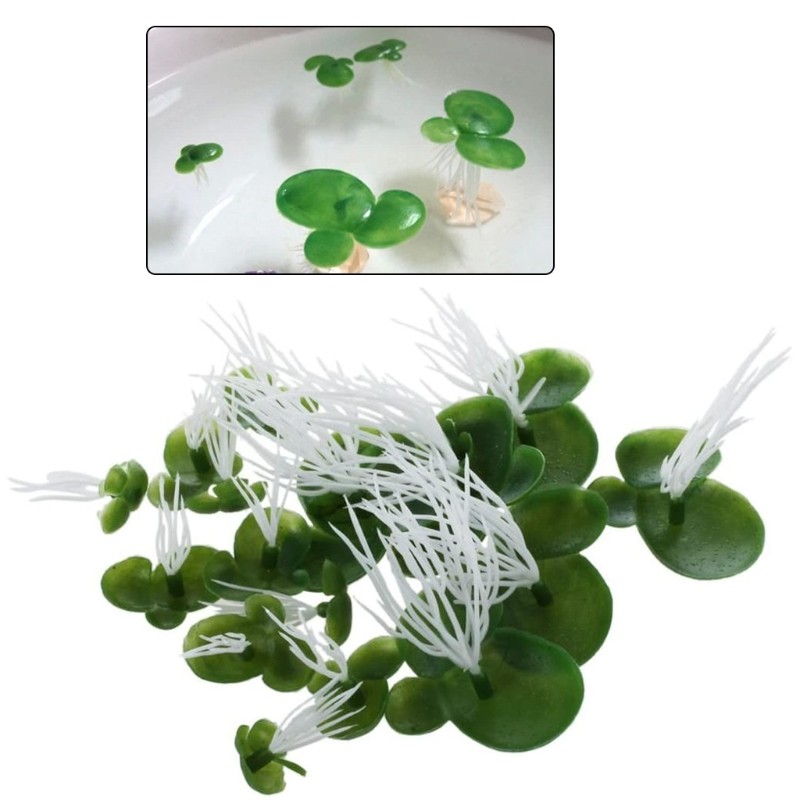 Artificial Duckweeds Floating Plastic All Year Green Fishbowls Decors 3 Size
