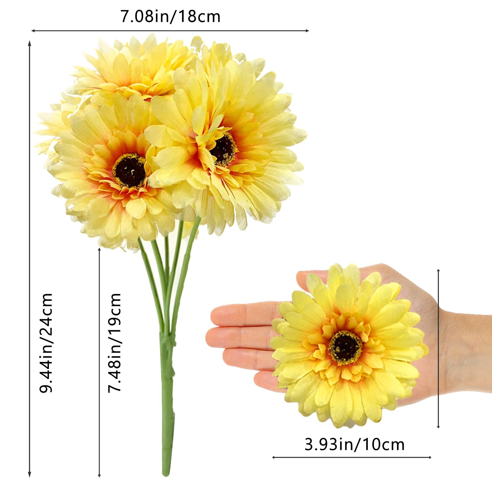 20PCS Artificial Daisies Flowers, 4 Bundles Silk Gerbera Daisies Flowers for …