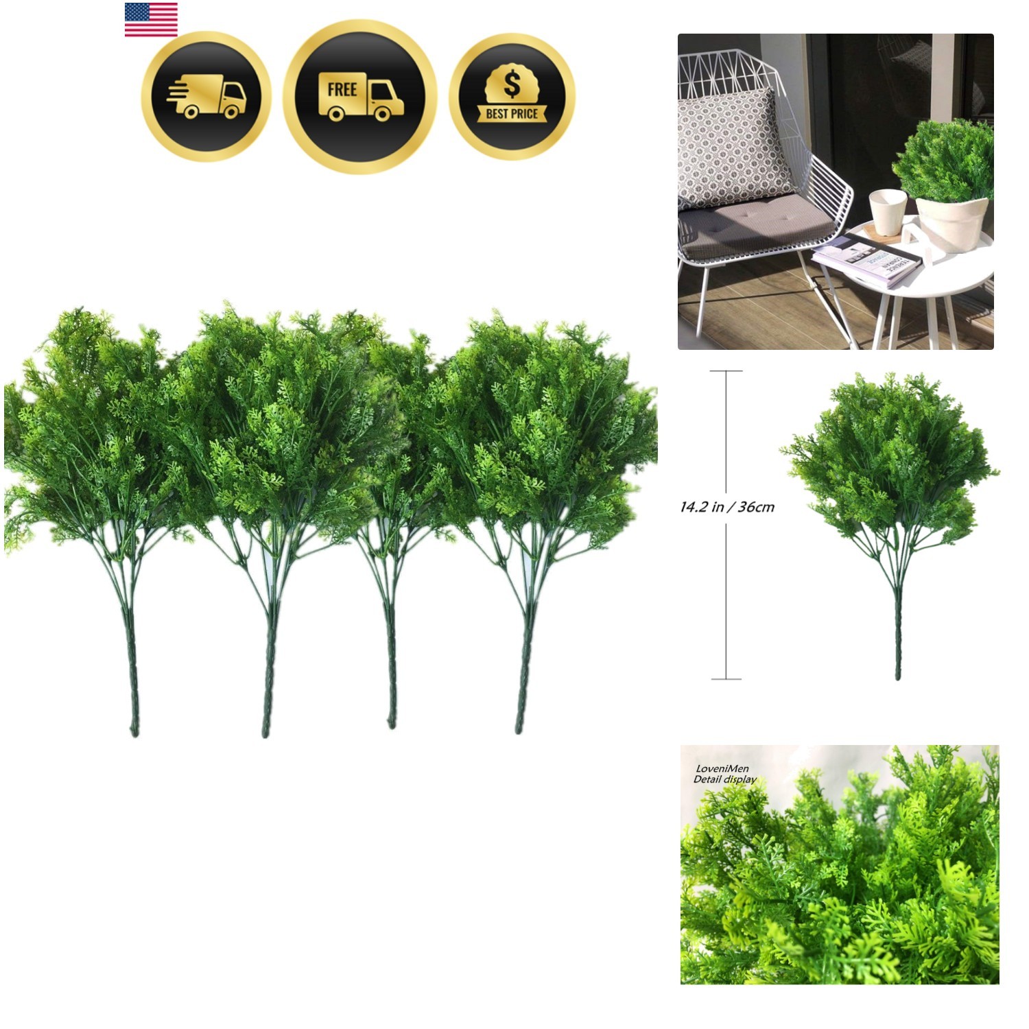 Artificial Shrubs, Plastic Plants Simulation Fake Bushes Wedding Outdoor Indo…