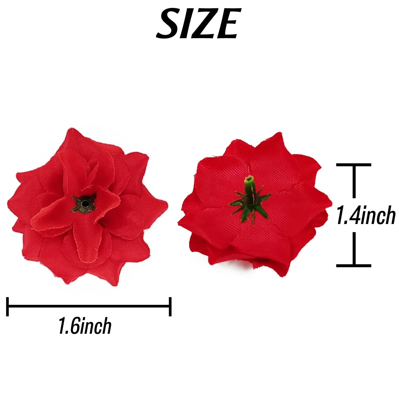 55PCS Red Roses Buds Artificial Flowers Bulk, 1.2″ Small Silk Fake Roses Flow…