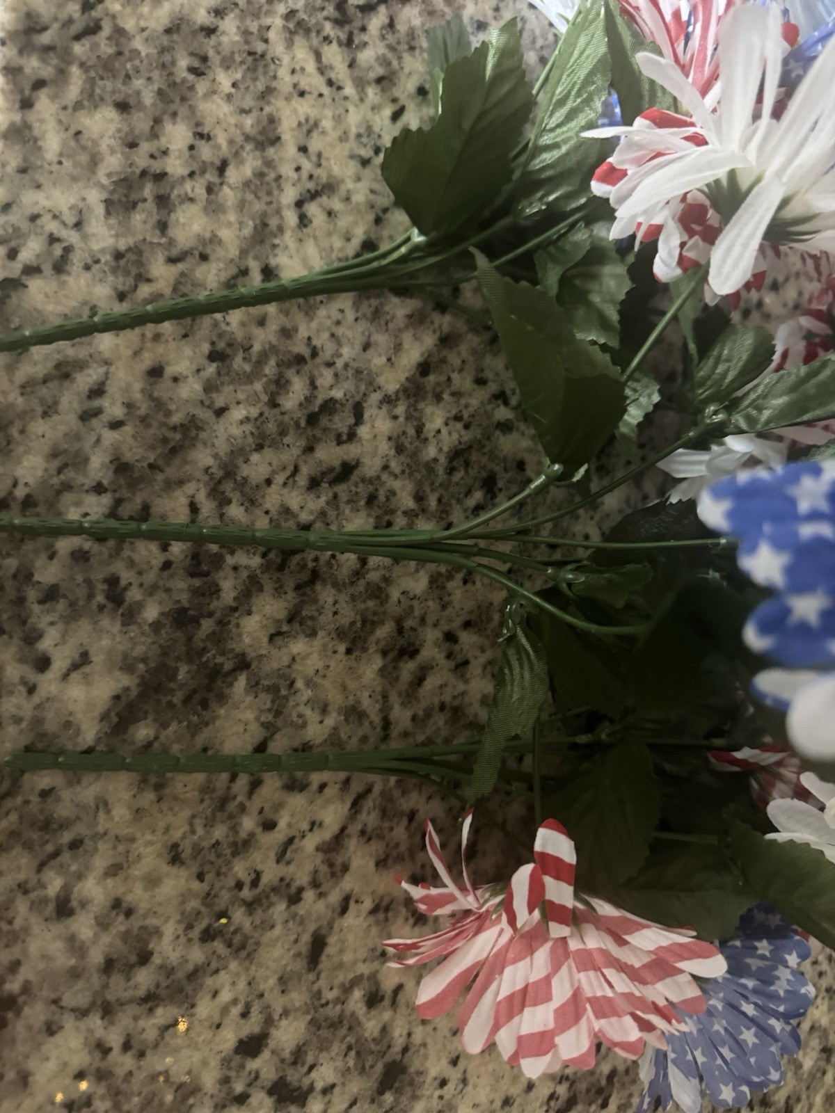 Designer 3 Pcs Patriotic Flowers Artificial Ind. Day Red White Blue