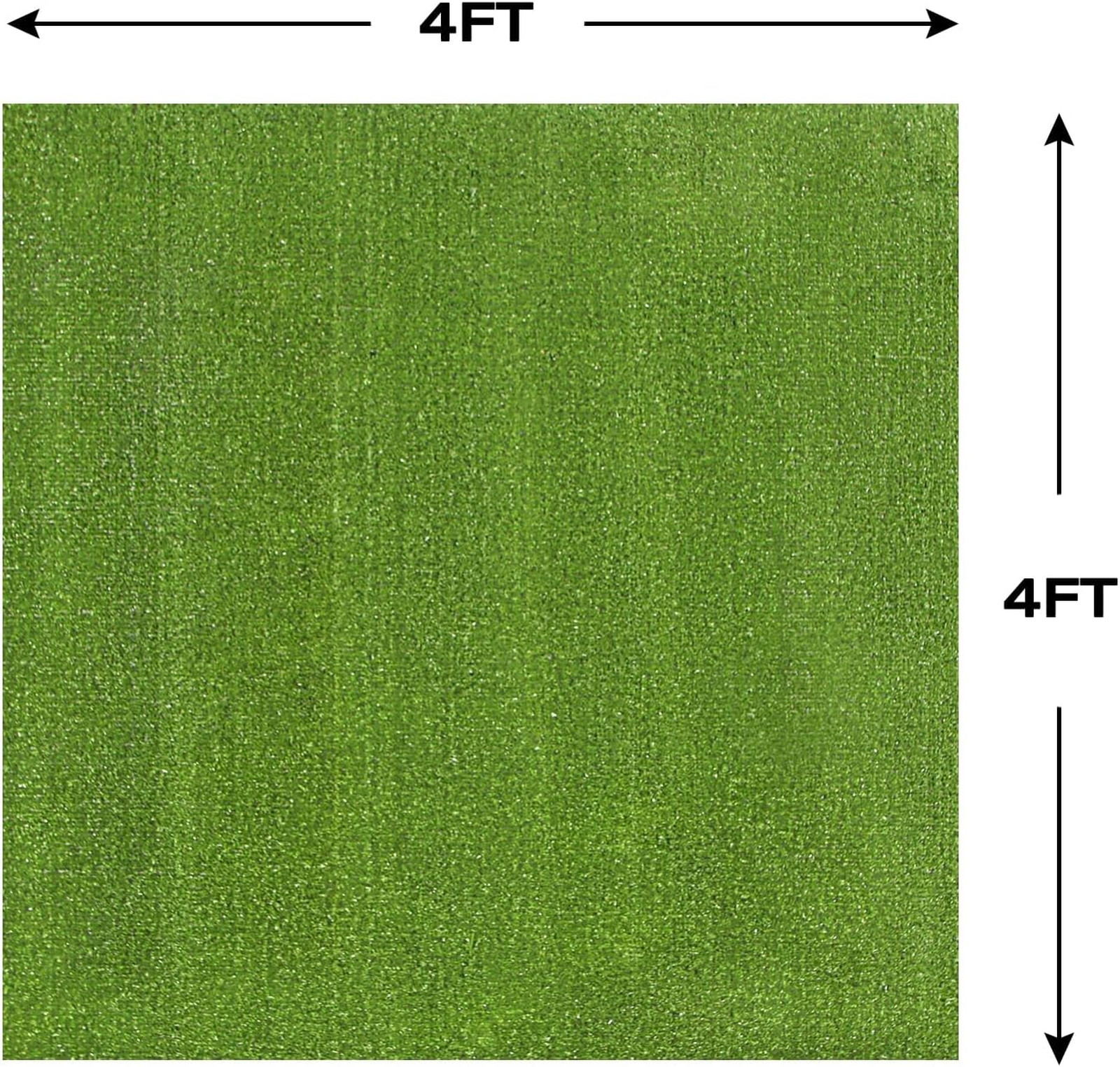 Outdoor Artificial Grass Rug 4FT X 4FT, Green Synthetic Turf Floor Mat for