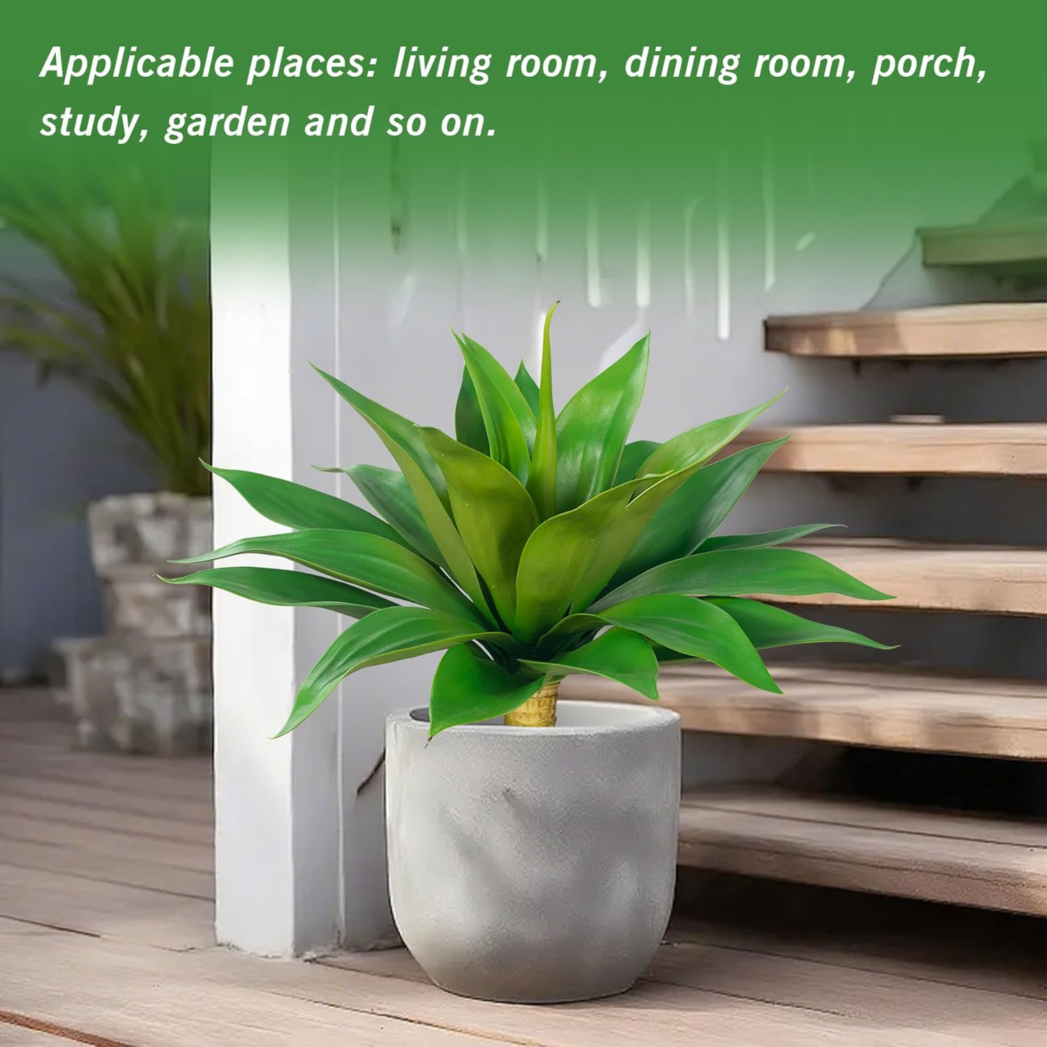 UV Resistant 28” Artificial Agave Plants – 2 Pcs for Indoor/Outdoor Use