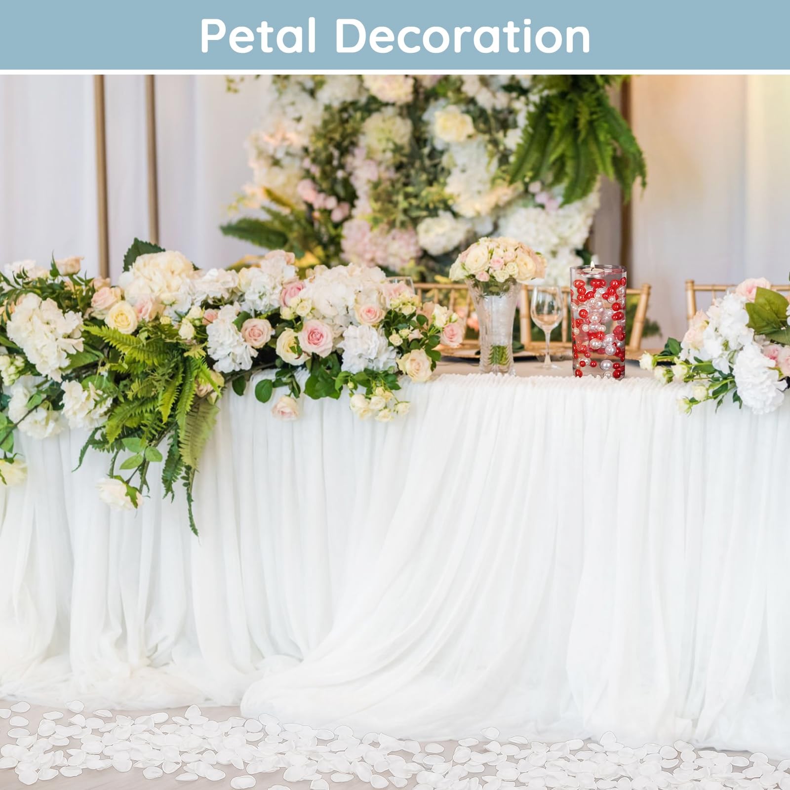 300 PCS White Silk Flower Petals For Wedding Decoration Table Centerpiece DIY