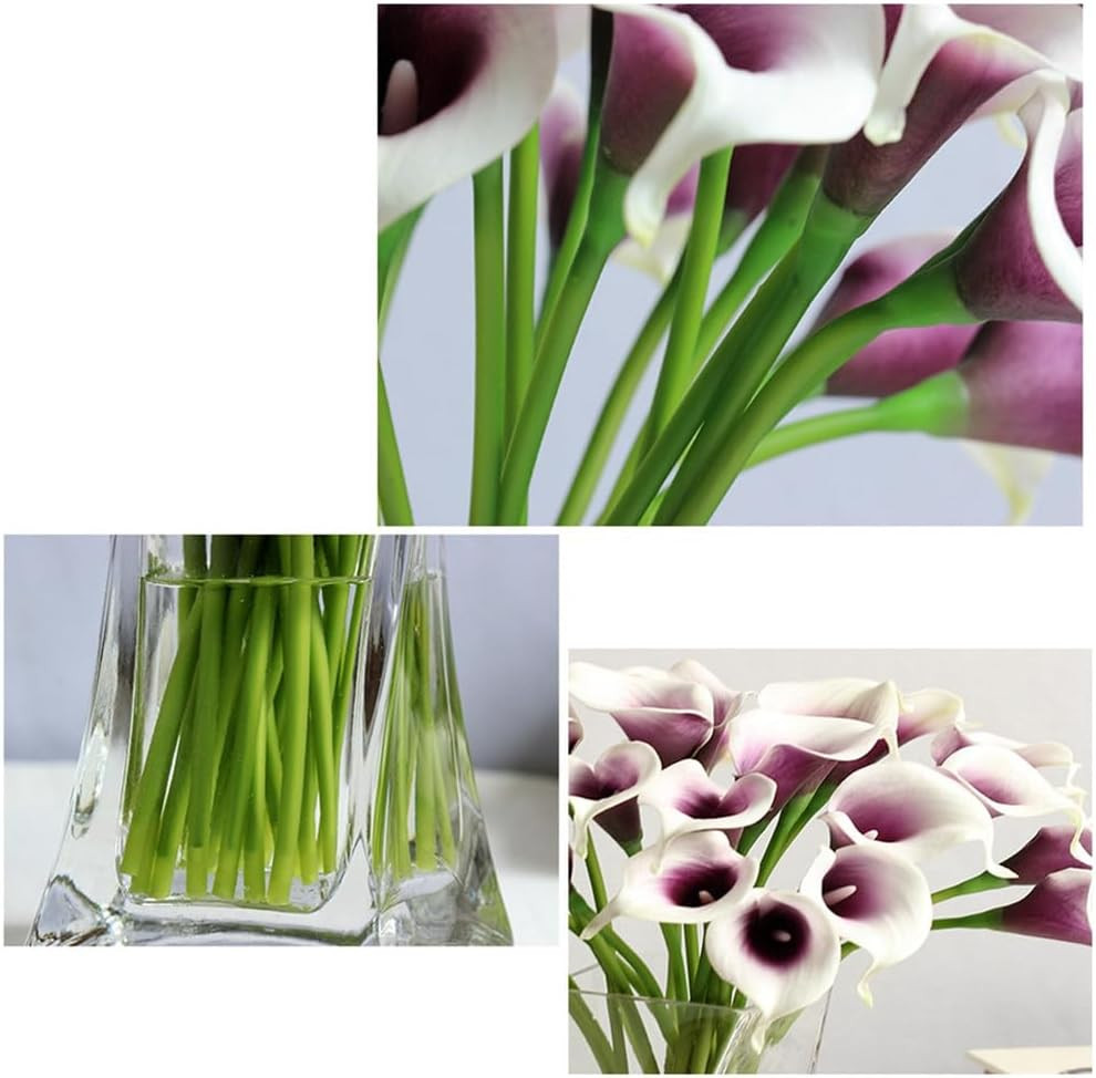 12Pcs Purple Artificial Calla Lily Flowers,13″ Single Heads PU Real Touch | Smal