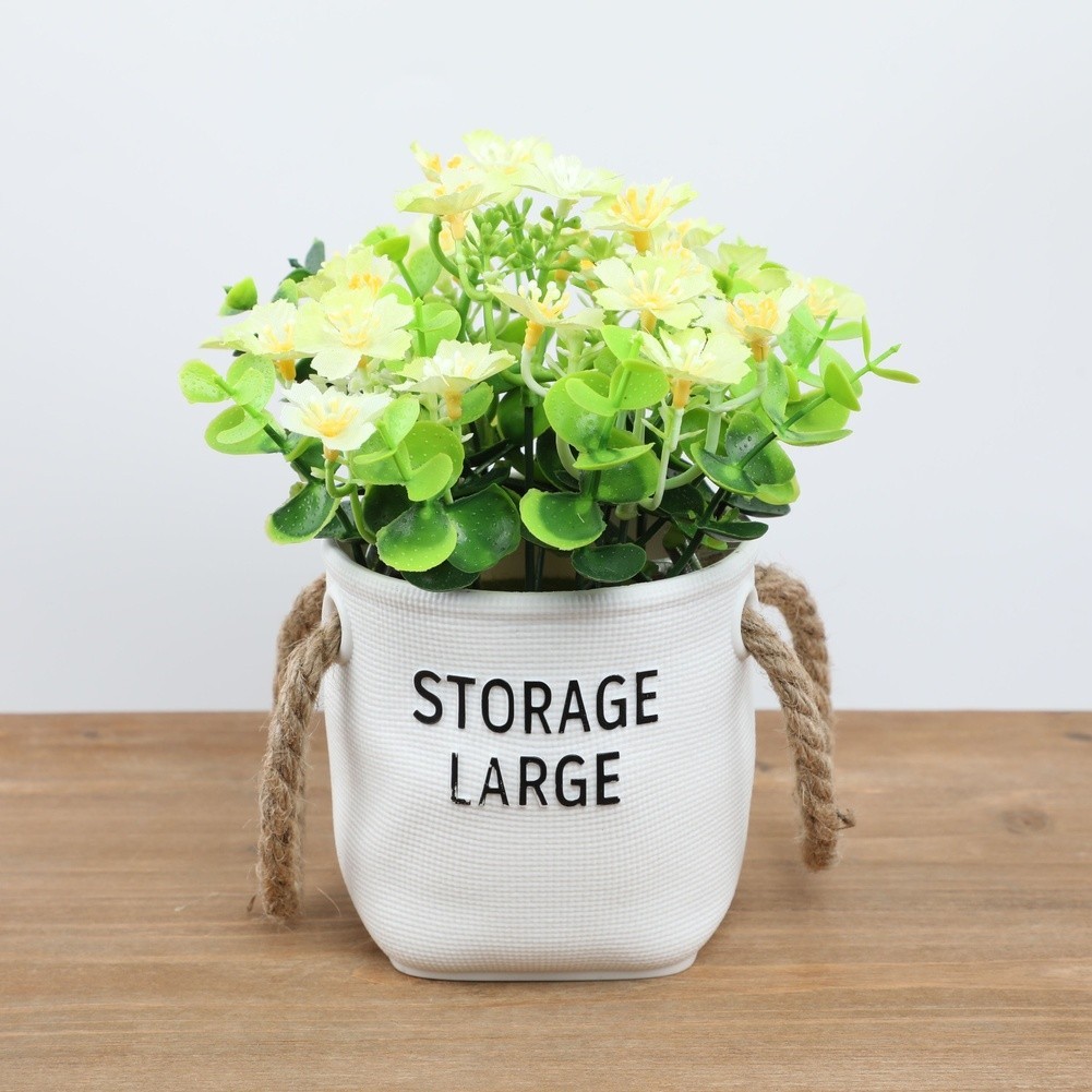 Artificial Milo Orchid Potted Silk Flower Plant for Small Office Decor