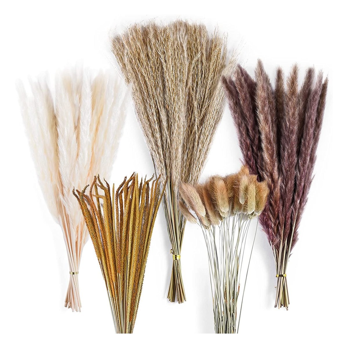 120Pcs Dried Pampas Grass Bouquet Decor, Room Wedding Party3840