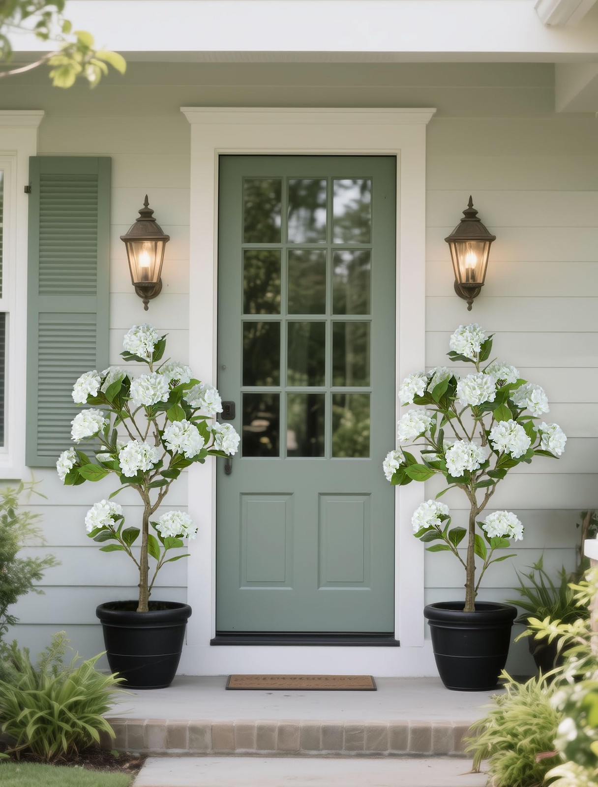 White Hydrangea Artificial Trees: 5ft Real Touch Faux Hydrangeas Flower Tree …