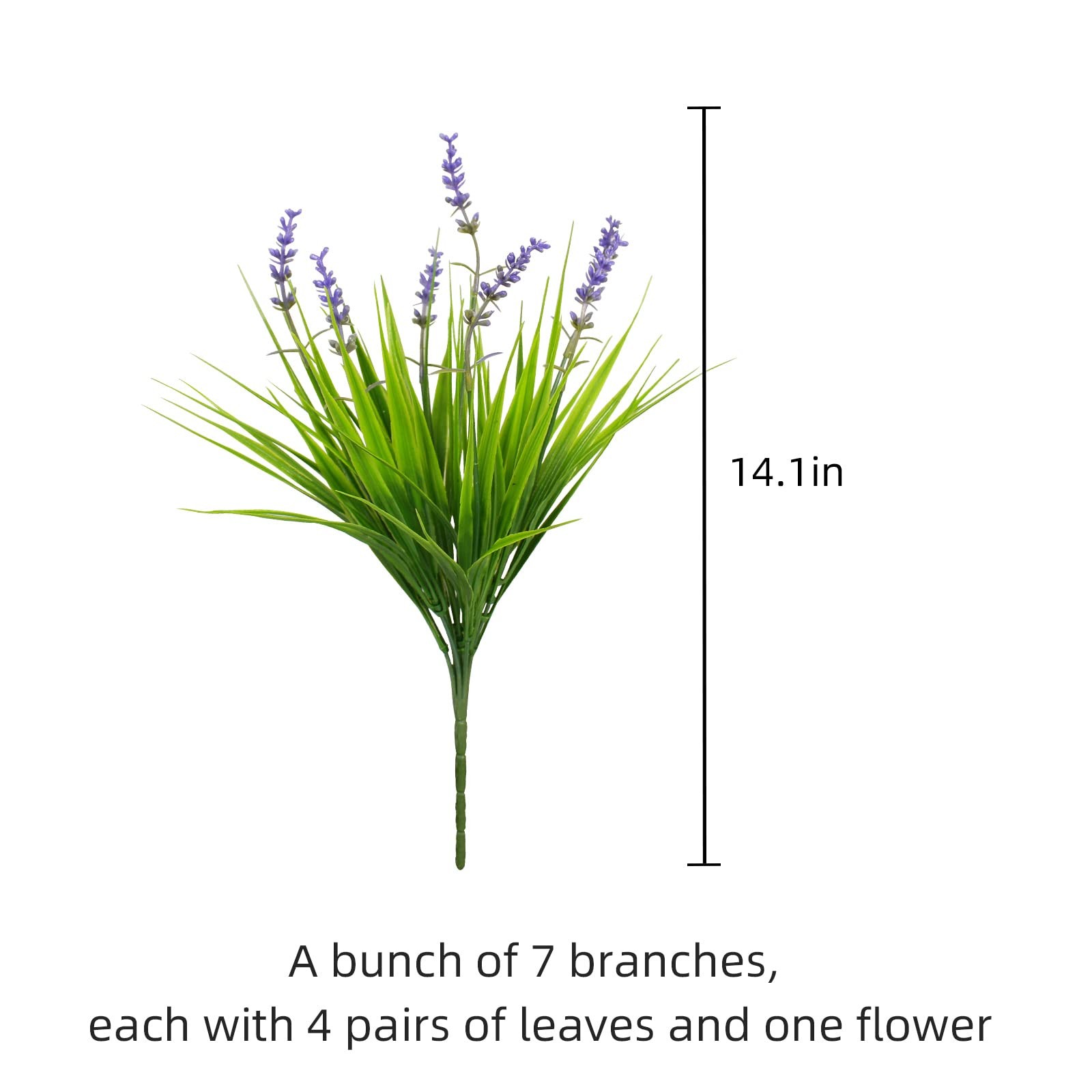 Artificial Plants For Pots, 12 Uv Resistant Grass Bundles, Green