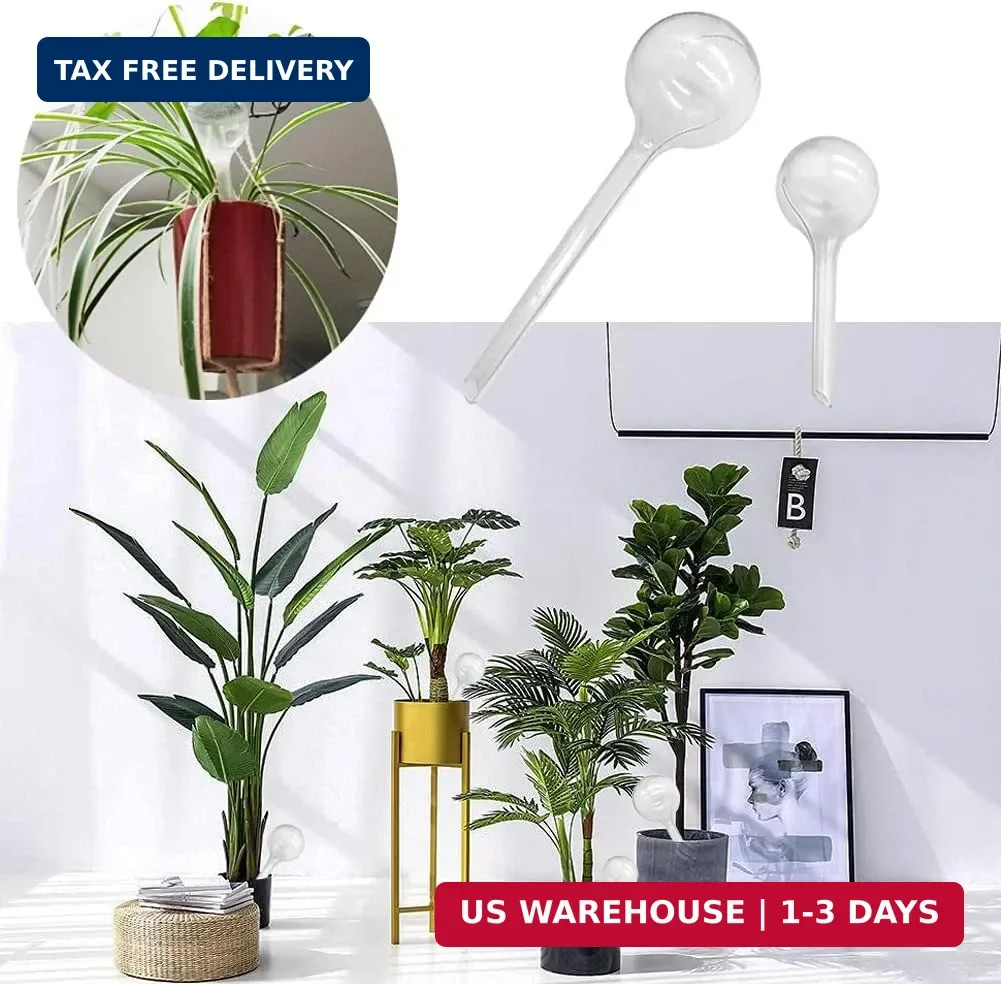 Irrmshr 10 Pack Clear Plant Watering Globes,Plastic Self Watering Bulbs for Indo