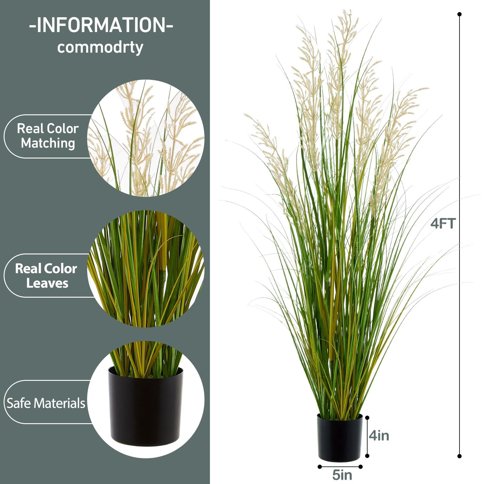 Artificial Plant 47in120cm Tall 2pk Grass, Onion Grass Artificial Greenery Fl…