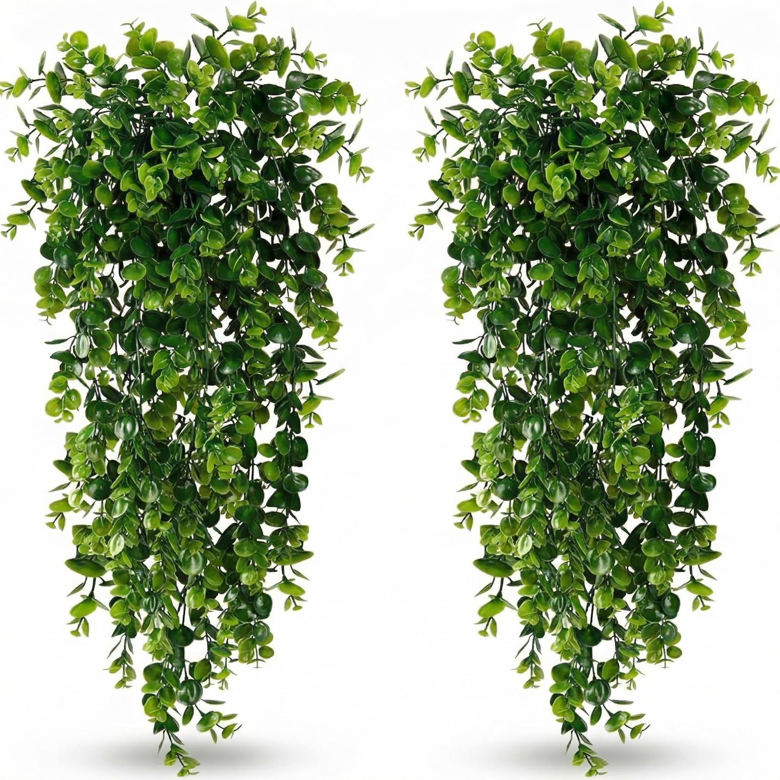 4 Pack Artificial Eucalyptus Hanging Plants 30 Inches UV Resistant Plastic De…