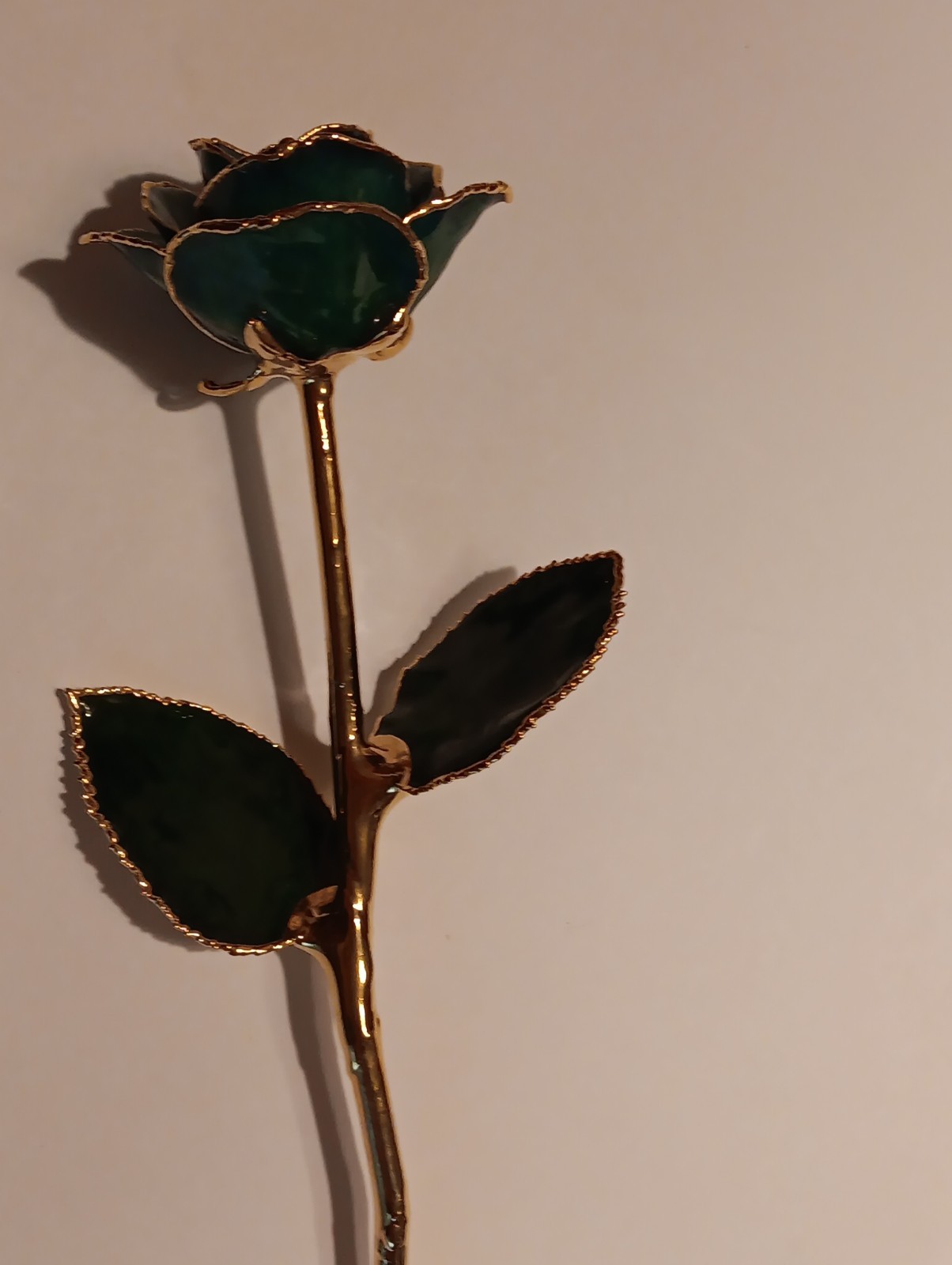 LOT Real Rose Dipped In Gold – Dark Green & White 24K Gold Rose Good Condition