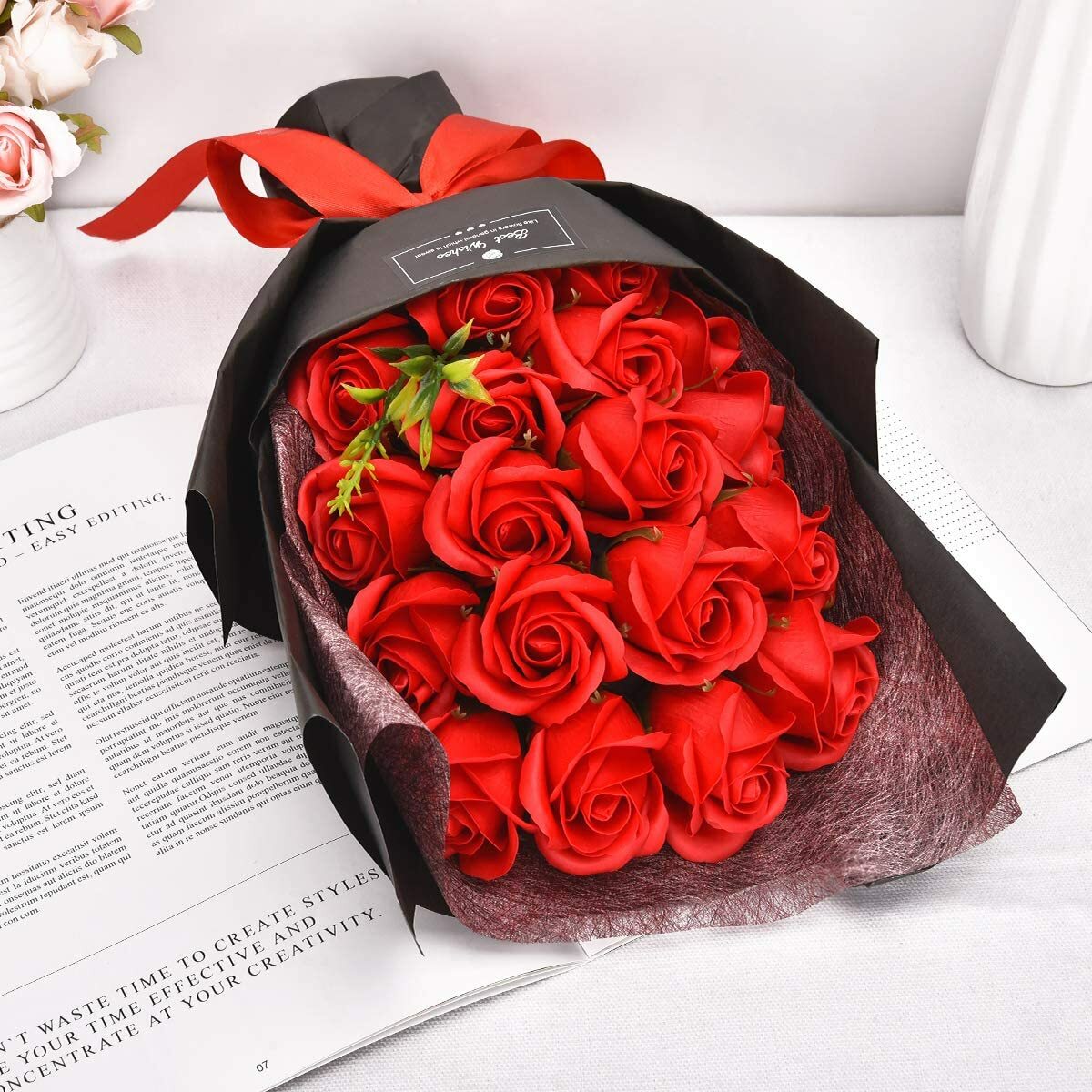 Valentine’s Day Gift for Girlfriend Wife Rose Soap Surprises Bouquet Anniversary