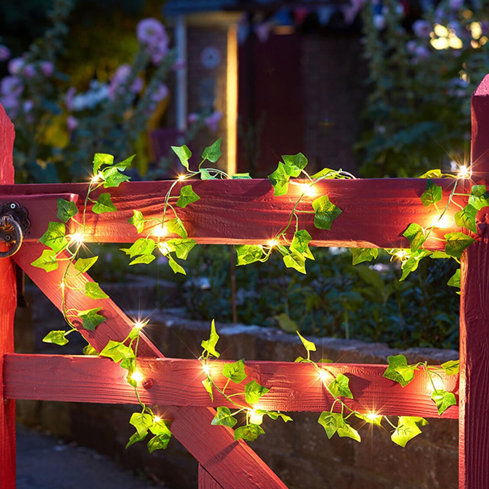 2 Pack 6.56 Ft Vines with Fairy Lights Battery Operated, 40 LEDs Artificial G…