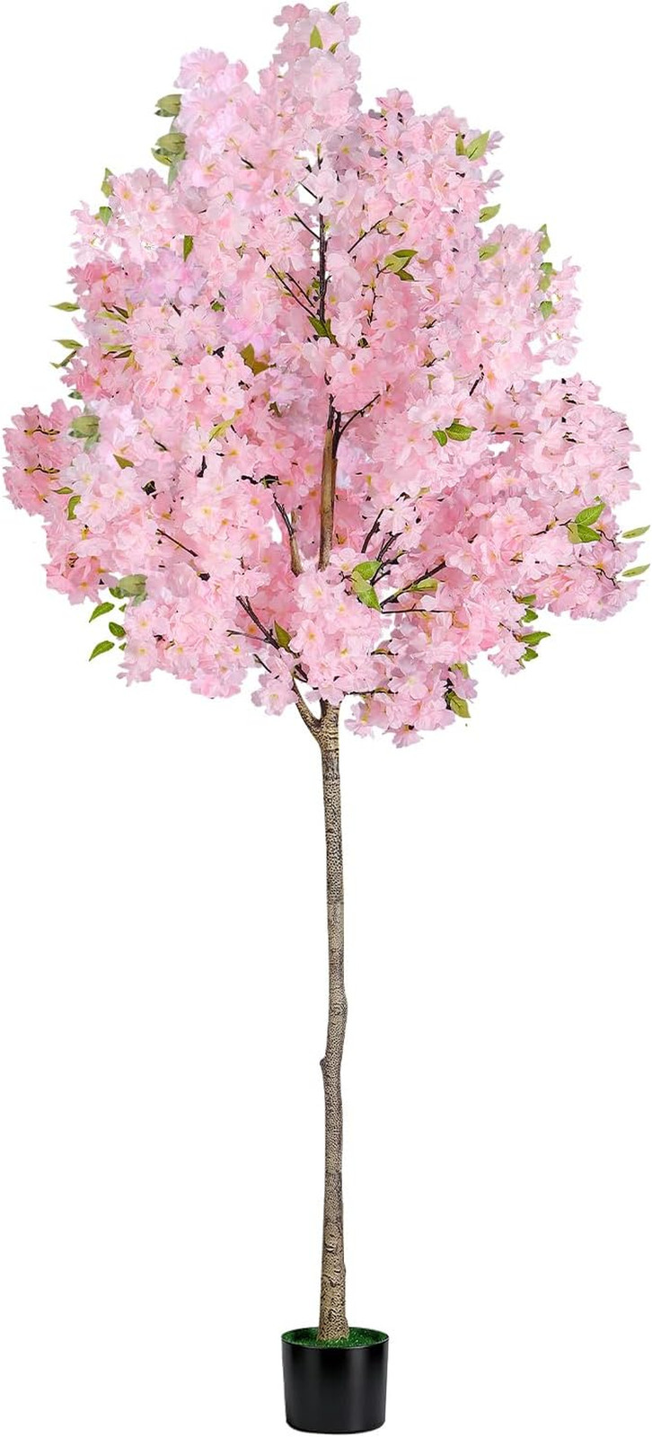 6FT Pink Artificial Cherry Blossom Tree, Realistic Potted Faux Cherry Tree, Silk