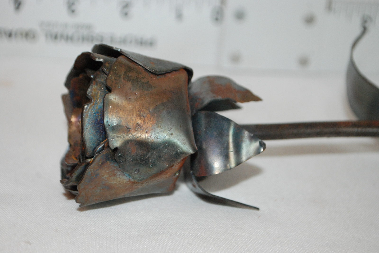 Metal Rose Decorative Collectible Floral Indoor Decor Display Flower Metal Rose