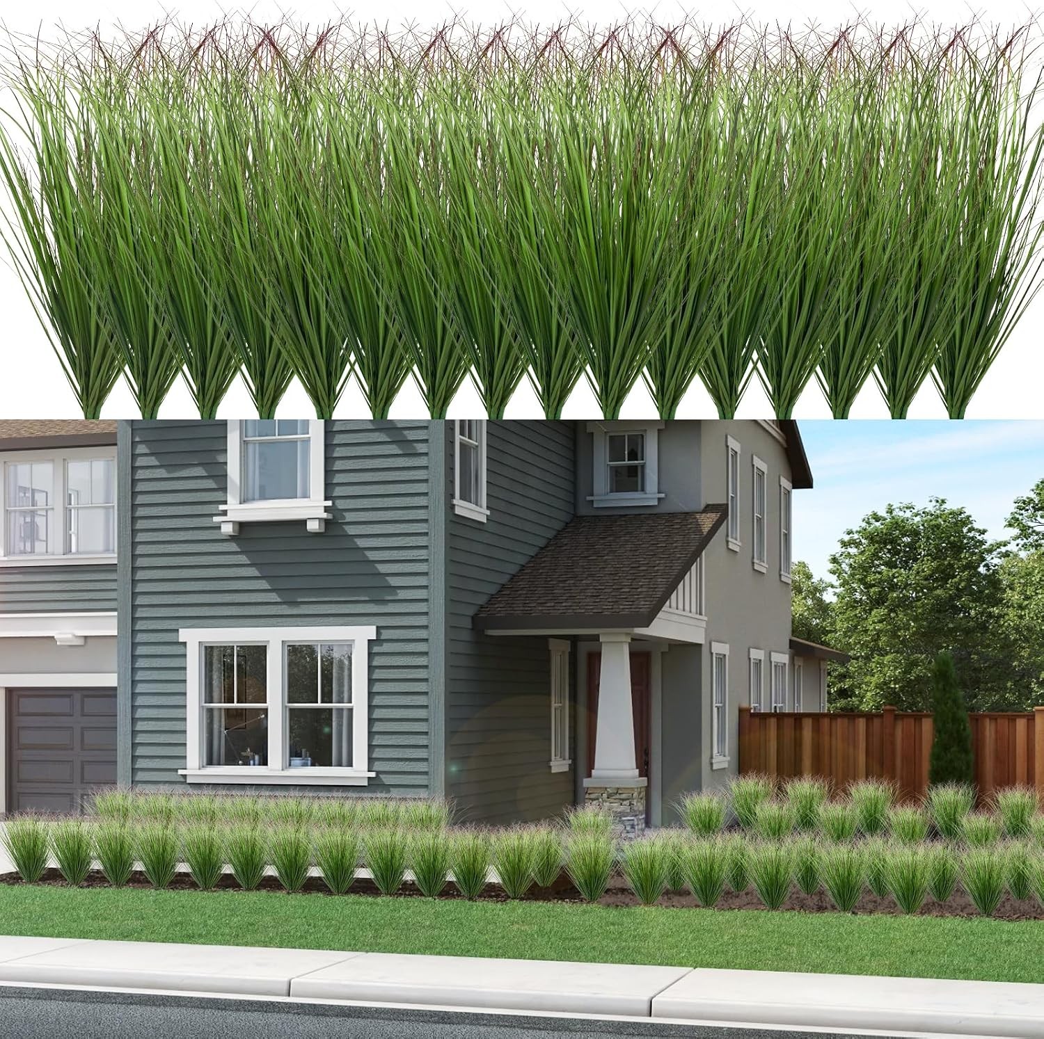 24 Pcs Artificial Wheat Grass, Tall Faux Shrubs for Outdoor Indoor US