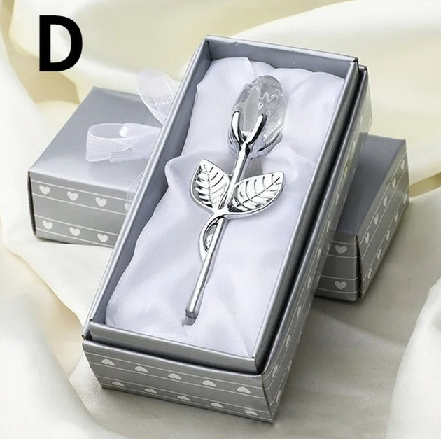 1pc Crystal Glass Rose Flower Figurine Romantic Home Wedding Gift Decor – NEW