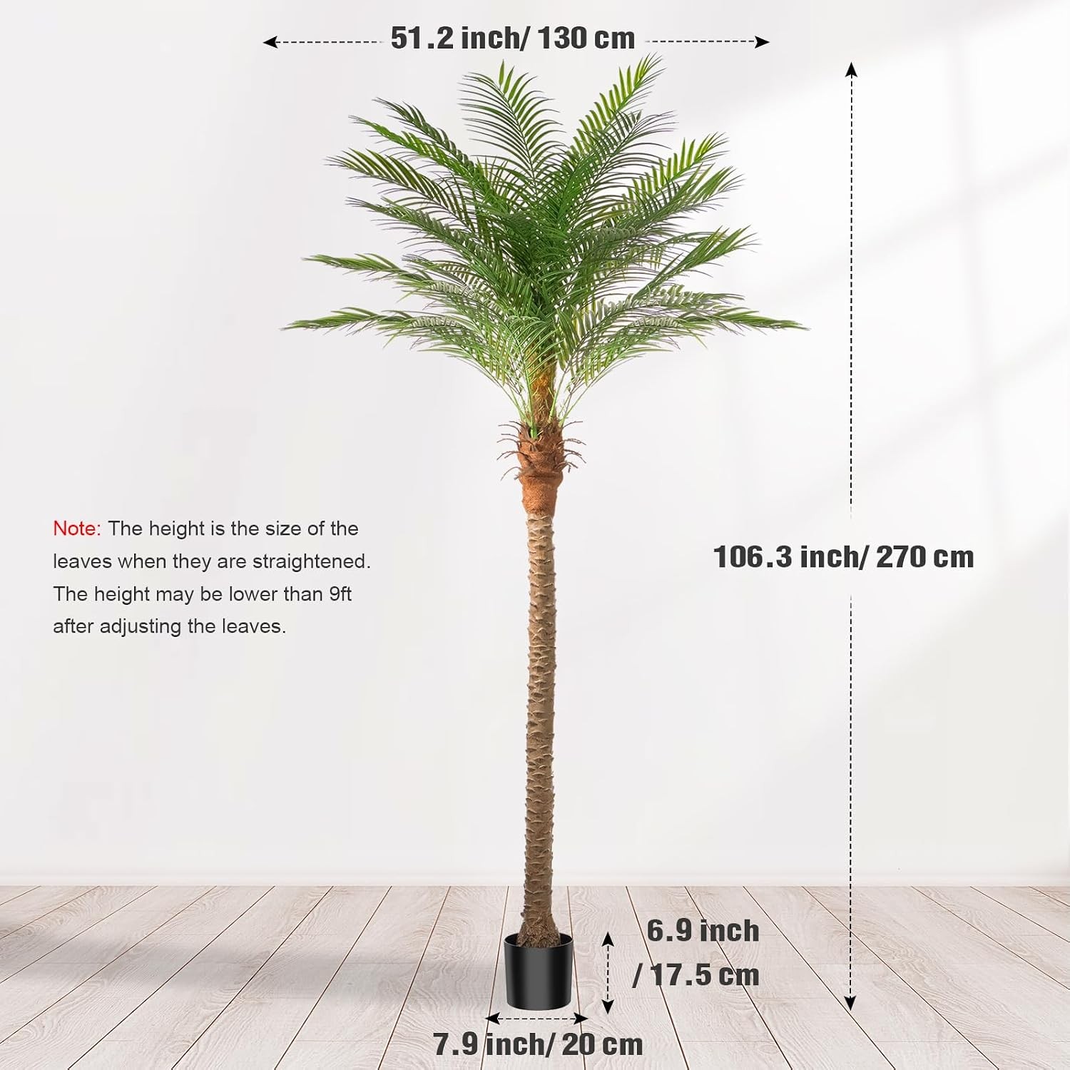 Artificial Phoenix Palm Tree 9ft Tall 2 Set – Fake Large Tropical Tree with 21