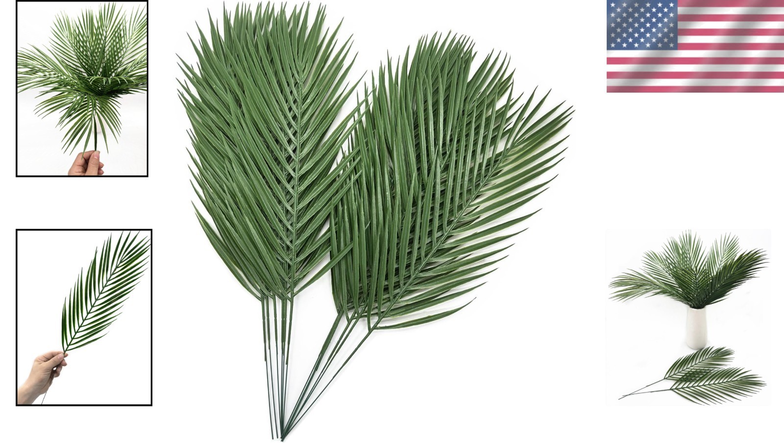 12 Stunning Artificial Palm Leaves – Perfect for Indoor & Outdoor Decoration