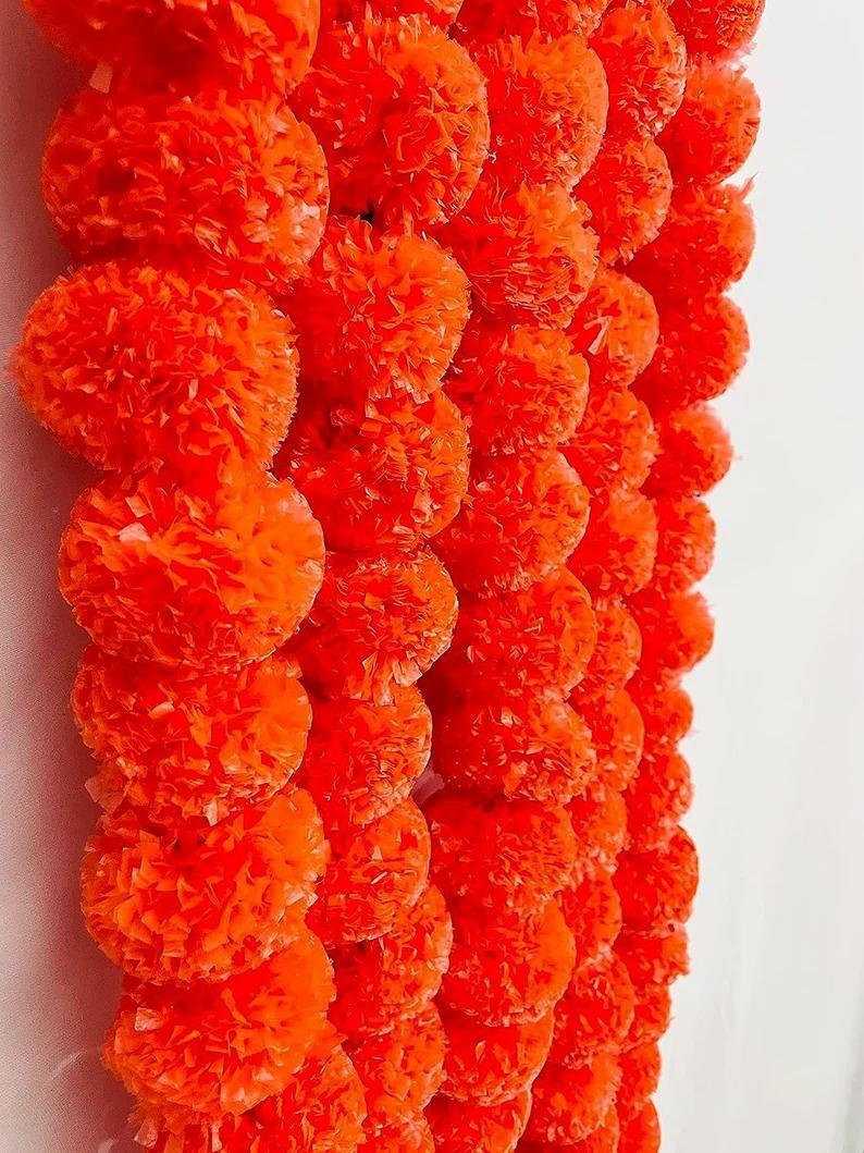 Indian Marigold Flower Artificial Decorative Deewali Marigold Garland home decor
