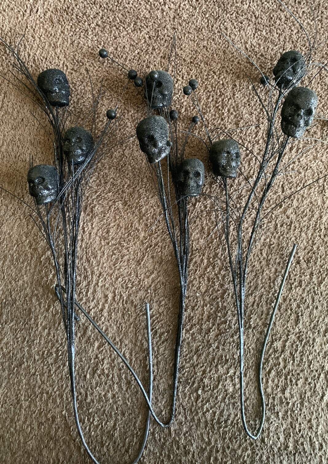 14 Pc Mixed Lot Halloween Artificial Black Rose Bouquet Gothic Flowers Decor