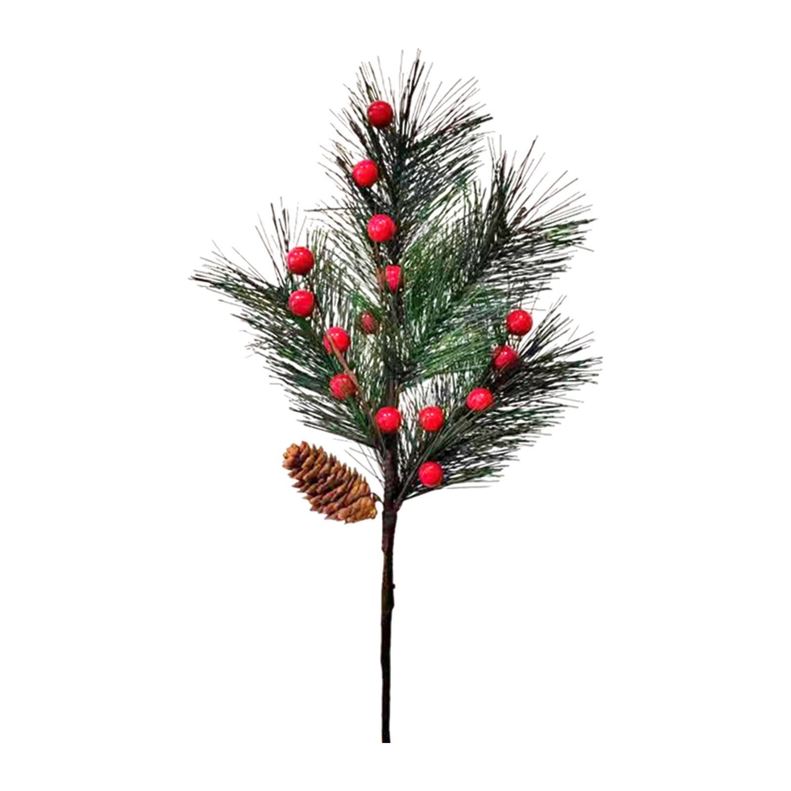 6x Artificial Floral Picks 16 inch Lifelike Artificial Red Berry Branches