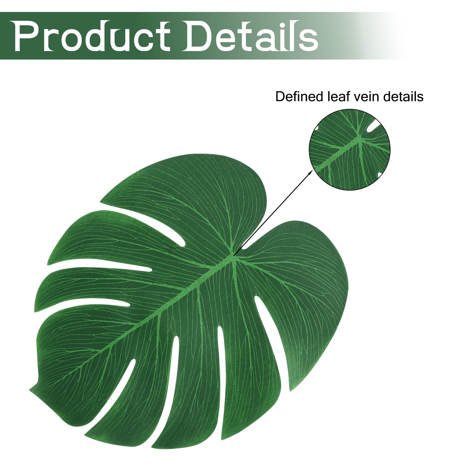 50Pcs Artificial Palm Leaves Large Tropical Monstera Plant Green Faux Safari …