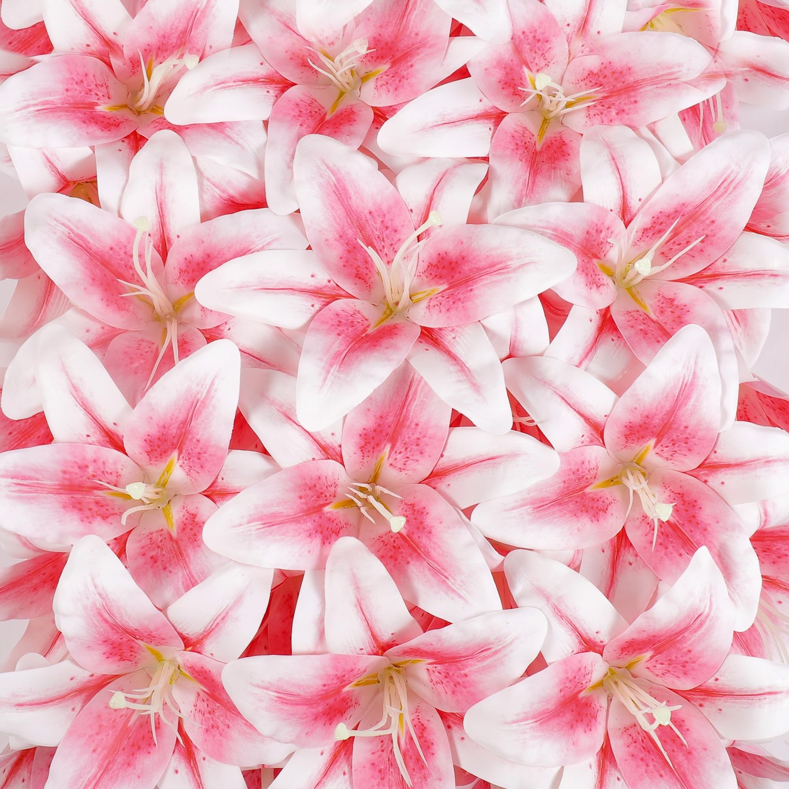 32 Pack Large Artificial Lilies Flower Heads with Realistic Stamens 5.5″ Faux…