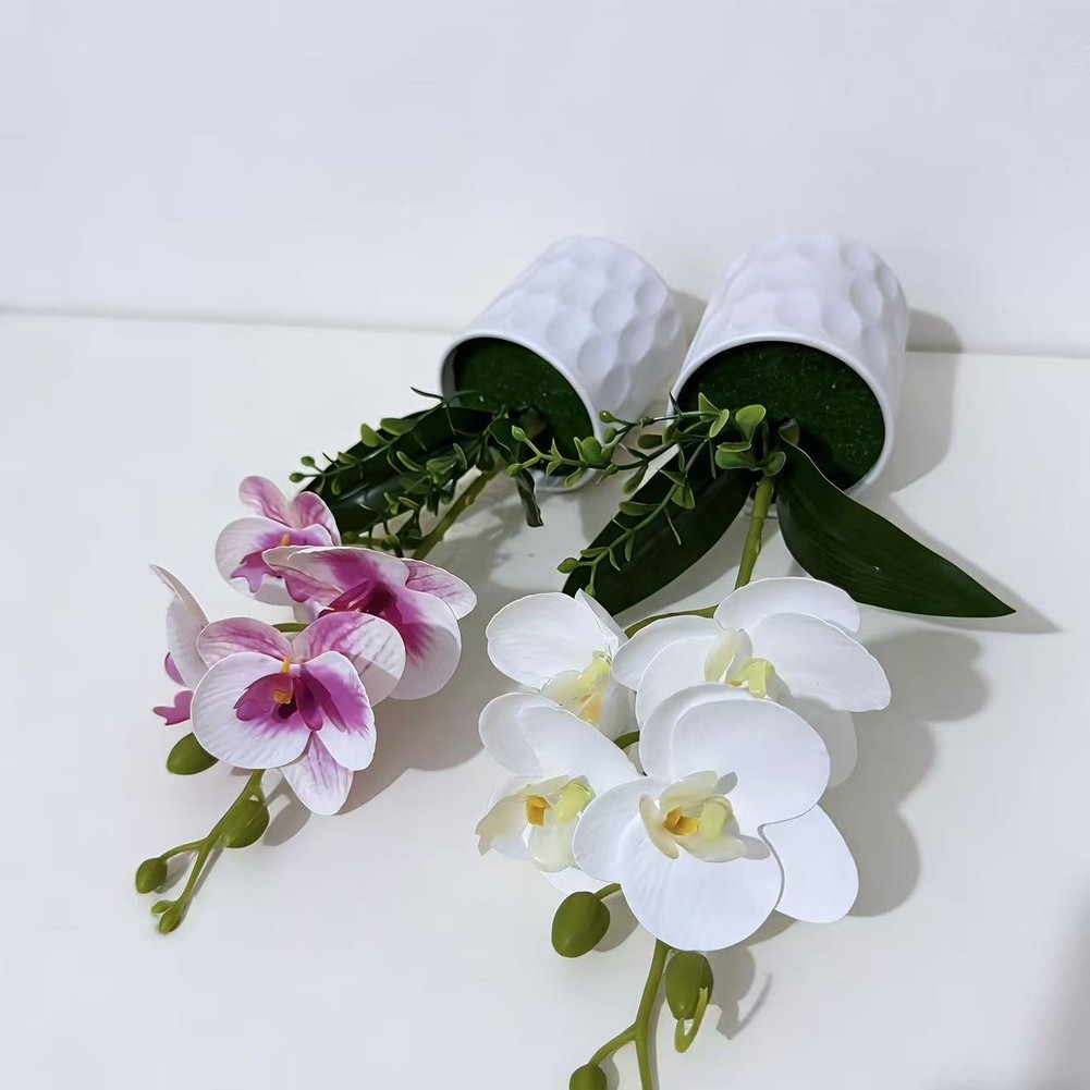 Plastic Phalaenopsis Orchid 3D Printed Potted Artificial Flower 28 x 15 cm
