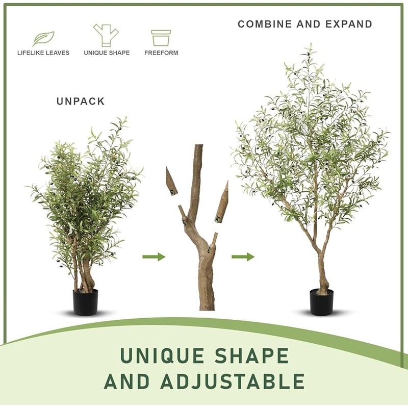 Faux Olive Tree 7ft Realistic Indoor Outdoor Plant Easy Assembly All Seasons New