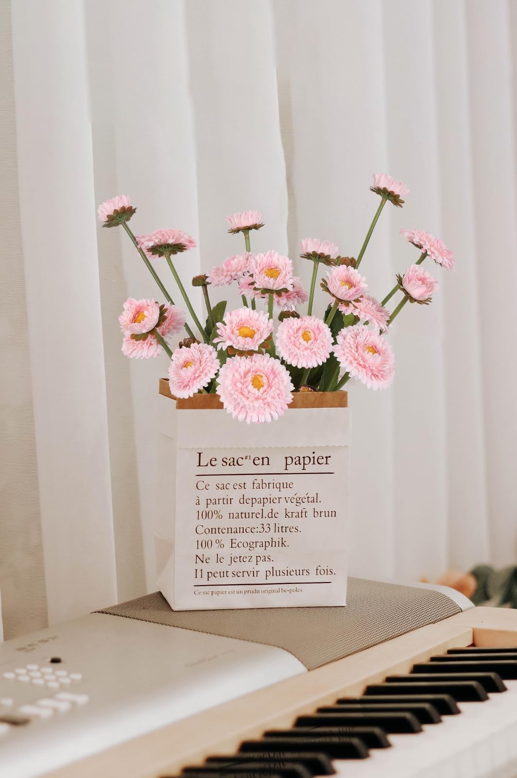 8 PCS Faux Chrysanthemum Flowers Silk Fake Daisies Light Pink Calendulas