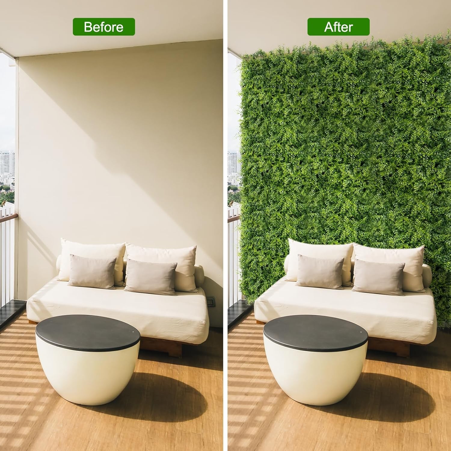 12-Pack 20″x20″ Grass Wall Panels,Thick 3.5″ Privacy Fence Screen for Home Decor