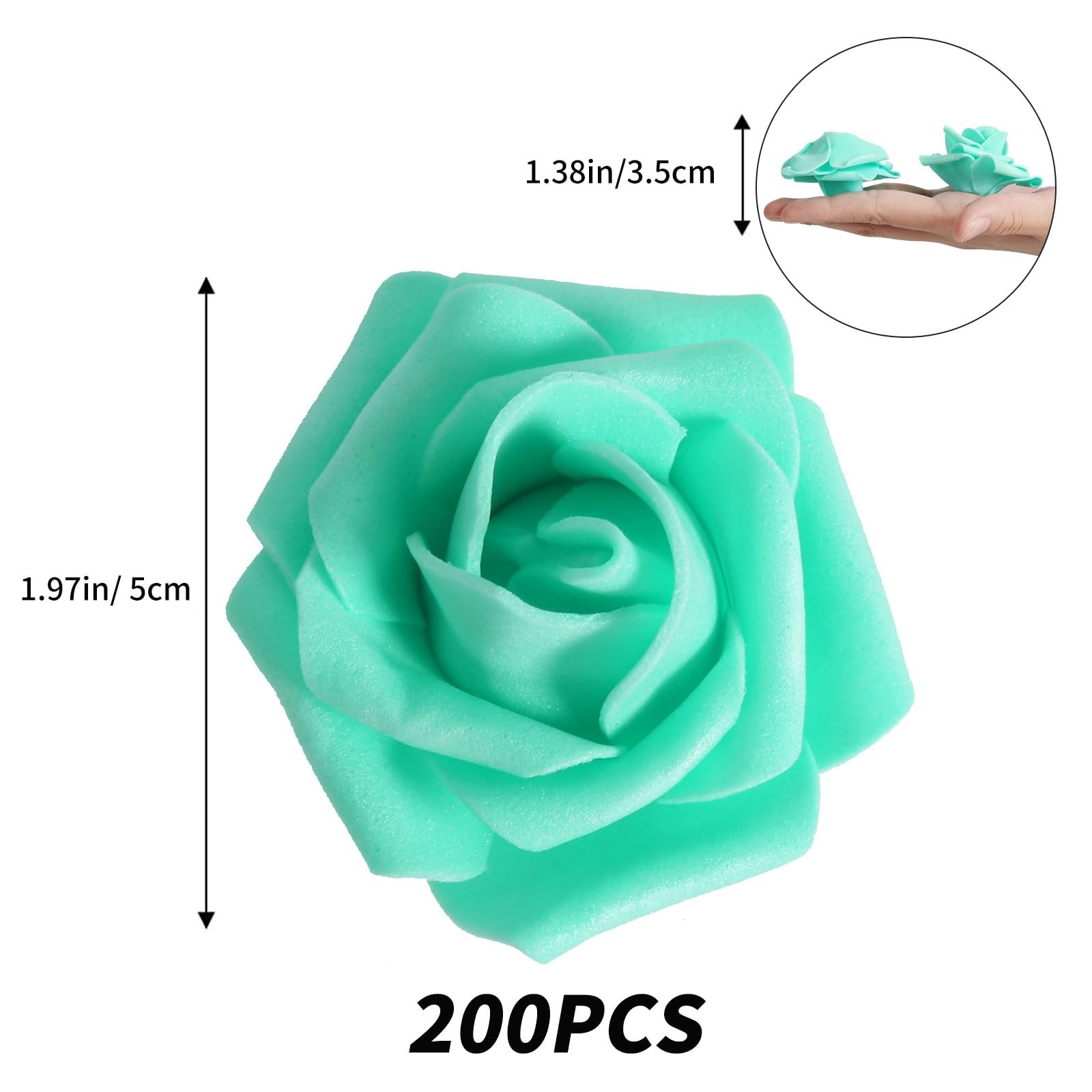 Fake Roses,200PCS Artificial Stemless Roses 1.97in Foam Roses Flower Heads fo…