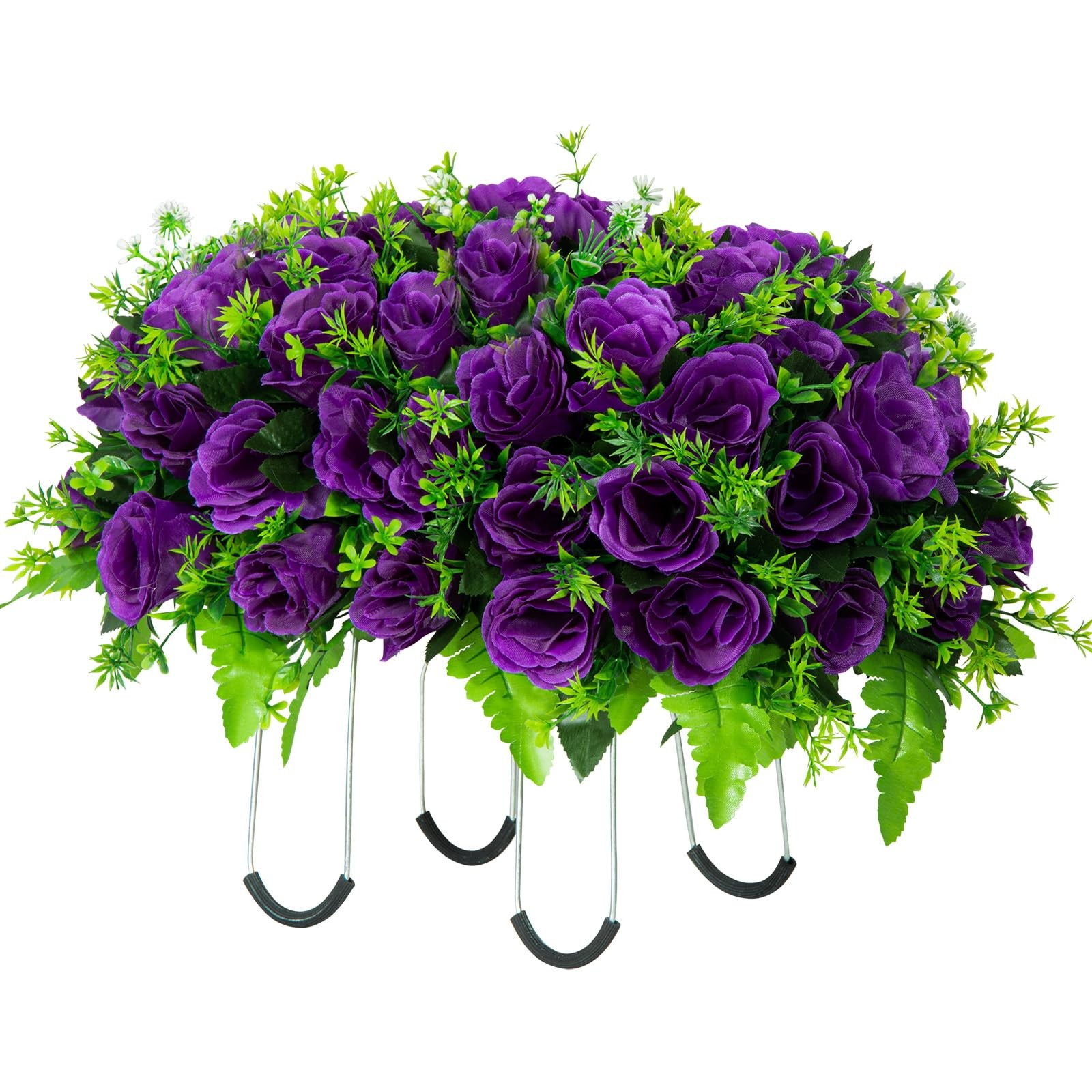 Artificial Headstone Flower Saddle, Silk Cemetery Flowers Saddles, Artificial