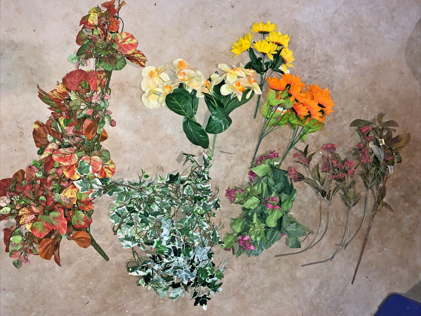 Assortment Floral Stems Vines Spring Summer Fall New Used Ivy Flowers SET ❤️tb5m