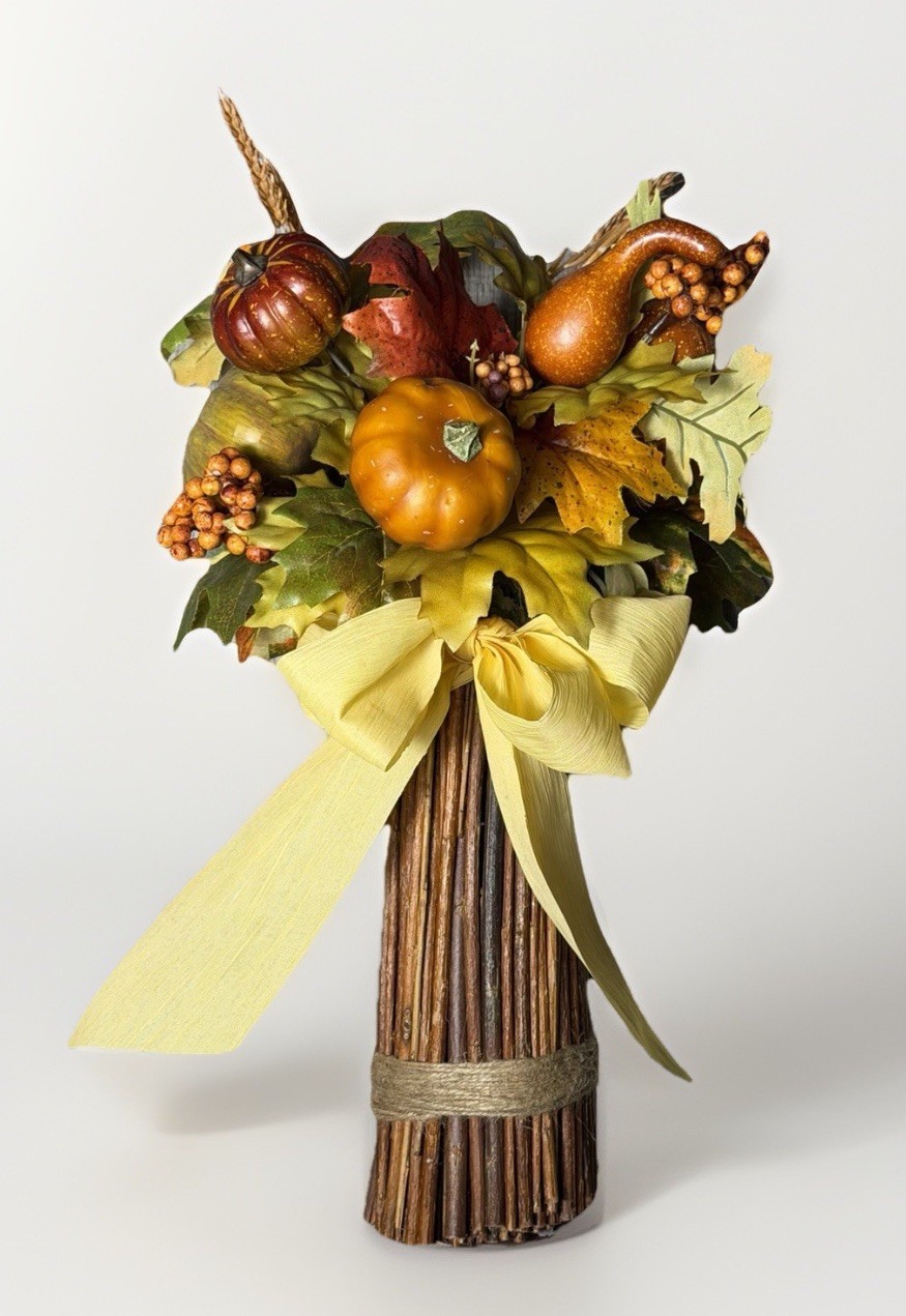 Rustic Farmhouse Pumpkin & Ghourd Floral Bouquet