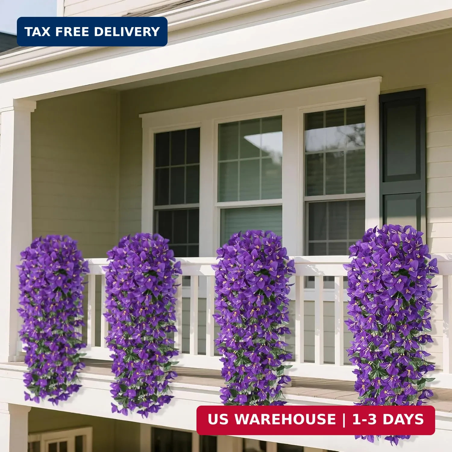 Artificial Bougainvillea Flowers Plants for Outdoors Decoration, 2 Pcs Faux Silk