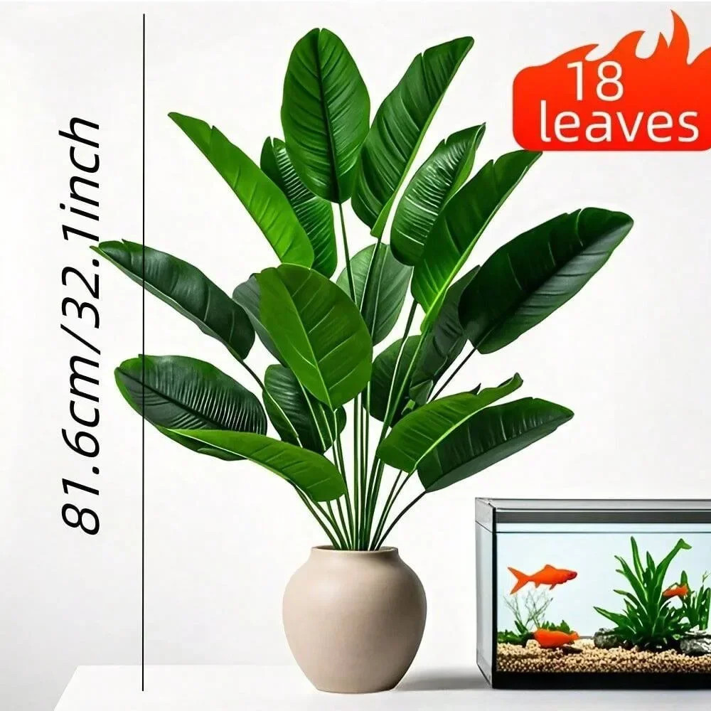 Leaves Artificial Plants Large Tropical Palm Tree Fake Banana Plants Leaves Real