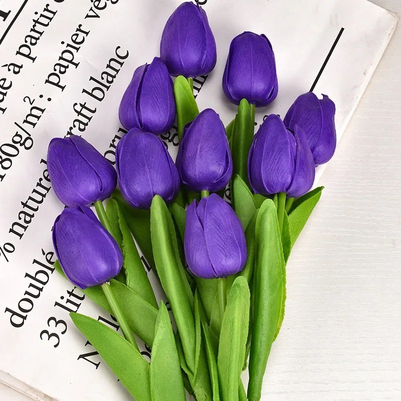 Real Touch Artificial Tulips Bridal Home Wedding Party Festival Decor USA-10 PCS