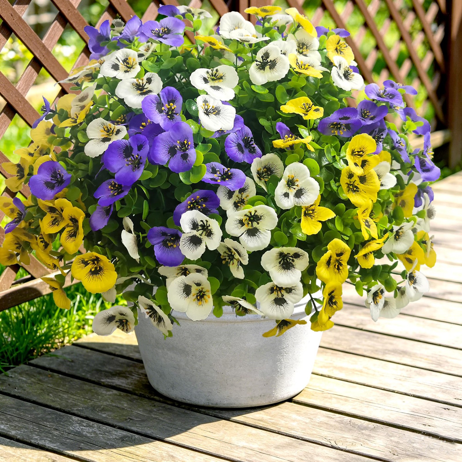 Artificial Faux Flowers for Outdoors Fake Plants Spring Summer Decor, 14 pcs …