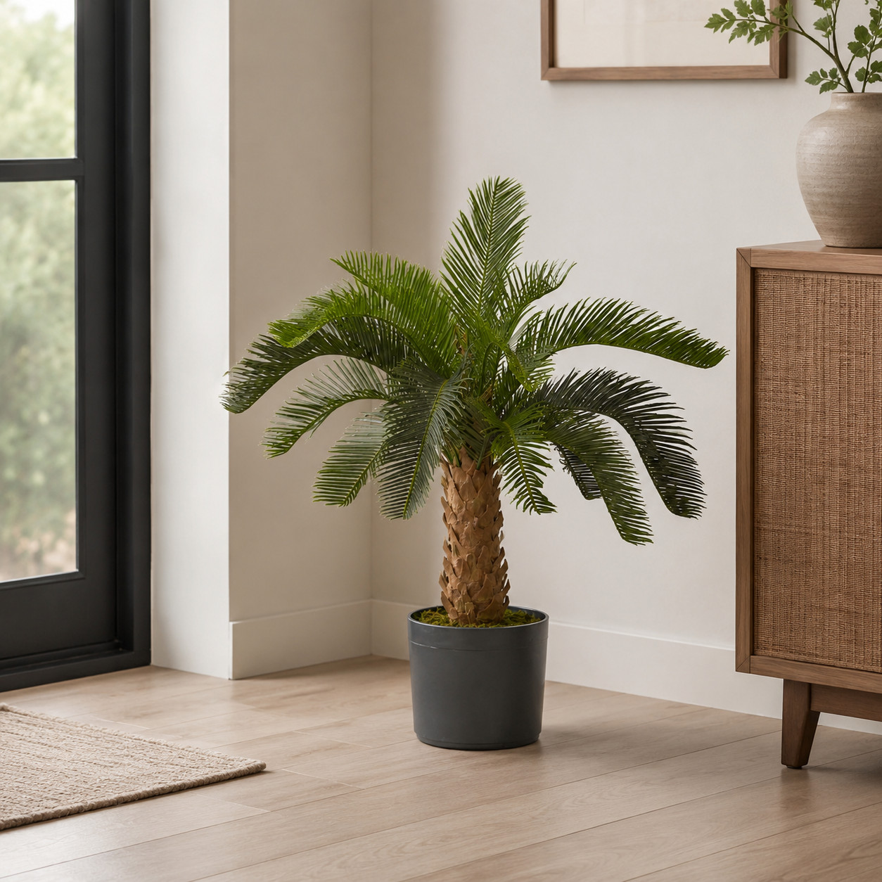 28″ Plastic Cycas (Foam Trunk) Tree w/16 Lvs