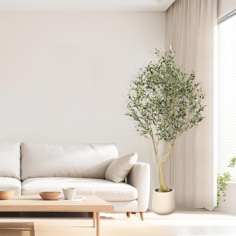 6ft Lifelike Artificial Olive Tree W/ Adjustable Branches Indoor Home Decor New